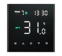Termostato inteligente WiFi para calefacción eléctrica por suelo radiante - Control de voz con para Alexa y Google - Programable 6 períodos diarios - PC+ABS ignífugo - Montaje en pared de 86 mm blanco