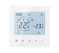 Termostato Inteligente WiFi para calefacción por Suelo Radiante, Agua, Tuya WiFi, Pantalla LED, Pantalla táctil, termostato Digital Compatible con Alexa, Google Home (Blanco, calefacción por Suelo
