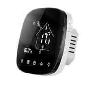 Termostato inteligente WiFi para horno eléctrico de gas de agua, calefacción por suelo radiante, control de voz, control de aplicación compatible con ALEXA para ECHO para TUYA, diseño ovalado cromado