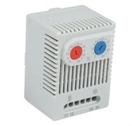Termostato mecánico compacto para control de calentadores, interruptor controlador de temperatura no programable con montaje en riel DIN, rango de 0-60 °C, IP20 (ZR011)