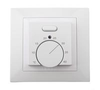 Termostato mecánico de calefacción con sensor externo, controlador manual de temperatura de 5 a 40 °C para sistemas de calefacción del hogar, unidad de montaje en pared de bajo consumo, color blanco