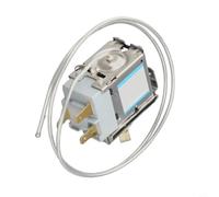 Termostato mecánico para frigorífico WDF20-L Interruptor para regulación de temperatura de refrigerador y congelador, metal para controlador de esfera, cable de 60 cm, color plateado