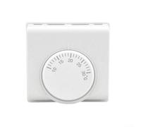 Termostato no programable, 86X86x41m m blanco, regulador de temperatura para la película y el cable de la calefacción eléctrica, diseño del botón con el material ignífugo