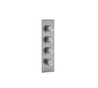 Termostato oculto Gessi 316 ready-mounted set, montaje vertical, 3 vías separadas, una roseta, 54516239, Color: Acero inoxidable cepillado mate