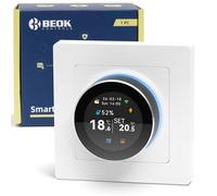 Termostato para calderas Beok con conexión Wi-Fi, programable por días, con control por voz compatible con Google Assistant y Alexa. Apto para calderas de agua o de gas con contactos secos, 100-240 V.