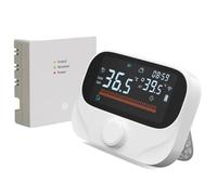 Termostato para calefacción de Caldera WiFi RF433 con 298 m conexión inalámbrica Control por App y Voz Pantalla Digital LED Función programable Informe meteorológico Perilla Ajustable