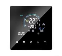 Termostato para inteligente WiFi para Calefacción y Refrigeración con para Doble para relé Pantalla LCD Control Remoto App 90-240V Negro