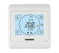 Termostato programable blanco para calefacción por suelo radiante con sensor dual, panel digital de 7 días, controlador de alfombrilla eléctrica e interruptor de calor radiante (3 A)