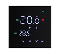Termostato programable con pantalla táctil LCD para calefacción eléctrica de suelo o caldera de gas, controlador de temperatura de 220-240 V con sensor interno y externo opcional, (GB negro)