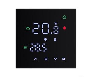 Termostato programable con pantalla táctil LCD para calefacción eléctrica de suelo o caldera de gas, controlador de temperatura de 220-240 V con sensor interno y externo opcional, (GB negro)