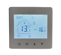 Termostato programable con pantalla táctil, regulador de temperatura para caldera de 5 - 60 °C, programación semanal de 5 + 2/6 + 1/7 días, función de memoria, protección contra heladas, 86 x 86 mm