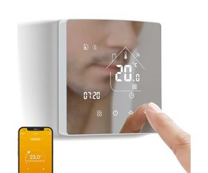 Termostato Programable con WiFi,Termostato Digital Inteligente Inalámbrico de Contacto Seco para Calderas de Calefacción,Termostato de Ambiente Integrado Compatible con Alxe y Google Assistant 85-WPB