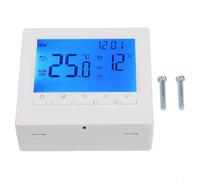 Termostato programable, controlador digital LCD de temperatura ambiente para caldera de gas y calefacción de suelo, horario semanal de 5+2 días, funciona con pilas con bloqueo infantil y función