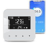 Termostato programable Diariamente Alimentado por batería, Apto para calderas de Gas de 2 Hilos Equipadas con Sistema. Compatible con Google Assistant y Alexa. Controlable Desde Tuya o Smart Life.