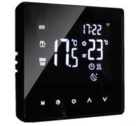 Termostato programable inteligente para calefacción de suelo eléctrico con control de aplicación WiFi, pantalla táctil HD, sensor dual y horario semanal, blanco (negro)