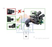 Termostato Refrigerante Facet 7.8927 Made In Italy - Oe Equivalent para Bmw Mini