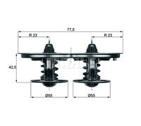 Termostato, refrigerante MAHLE TX 32 75D