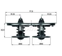 Termostato Refrigerante Temp 80,87°C MAHLE Apto para U.a. Scania