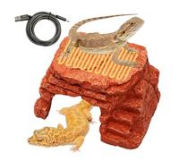Termostato térmico USB 5V/2A para esconder reptiles, roca calefactora para dragón barbudo, leopardo, gecko, pitón, calentador de cueva de reptiles de bajo voltaje con textura de roca de resina natural