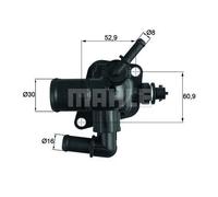 Termostato TI 251 88D MAHLE para CITROËN PEUGEOT LANCIA FIAT