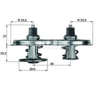 MAHLE TX 33 88D Termostato refrigerante con junta 88,88°C Compatible con SCANIA P,G,R,T - series, DAF F 2700