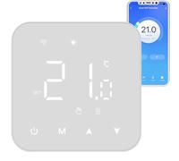 Termostato Wi-Fi con batería para calderas de Gas de 2 Hilos,Termostato Calefaccion programable Diariamente,de Montaje en Superficie,Control Remoto por Tuya/Smart Life App y por Voz Alexa/Google Home