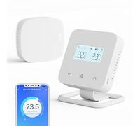 Termostato WiFi Inteligente, Apto para calderas de Gas, cronotermostato programable Diario, con batería Digital Inteligente, Compatible con Alexa y Google Assistant - Control Tuya