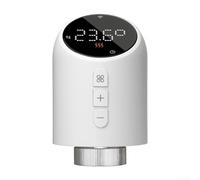 Termostato WiFi programable para válvula de radiador, motor de ajuste Smart Home TRV con control de aplicación, compatible con Tuya y Alexa, carcasa blanca con pantalla giratoria y Kindersich