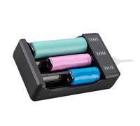 TERNCOEW 18650 - Caja de carga rápida de batería de 1/2/3/4 bahías con indicadores LED para baterías recargables de 3,7 V y 4,2 V, fuente de alimentación, estación de carga de batería C