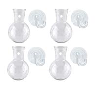 TERNCOEW 2/4 jarrones acrílicos montados en la pared, soportes hidropónicos para plantas con ganchos de succión para decoración del hogar y sala de estar, jarrones decorativos