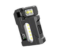 TERNCOEW Base de luz de trabajo recargable con cabezal giratorio, pantalla de batería y advertencia para emergencias y actividades al aire libre, trabajo LED giratorio