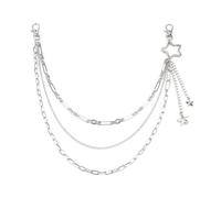 TERNCOEW Cadena de aleación de cadena de cinco puntos con diseño de estrella de cinco puntos con cierre de bloqueo para jeans y atuendos, cadena de cinturón de estrella en capas