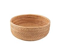 TERNCOEW Cesta redonda de mimbre para aperitivos, frutas, verduras, para sala de estar, para alimentos, pan, para almacenamiento de secado, cesta redonda de mimbre