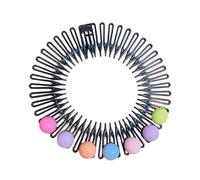 TERNCOEW Diademas elásticas circulares completas, peine flexible, diadema circular completa para el cabello, diadema para el pelo, diadema circular para el pelo para mujer, Bola redonda, 1 count (Pack
