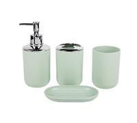 TERNCOEW Juego de 4 organizadores de encimera de baño, incluye bandeja dispensadora de jabón para cepillo de dientes, para ahorrar espacio, fácil de usar, accesorios de baño