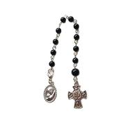 TERNCOEW Trend - Rosario católico con cuentas negras, accesorio imprescindible para mujeres y hombres, moderno y religioso, talla única, como se describe