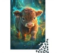 Ternero Adorable Puzzle de 1000 Piezas Papel para Adultos Estilo Bosque Luminoso Juego de Puzzle 1000 Piezas Relajación Familia Concentración Decoración Regalo 52x38cm/1000pcs