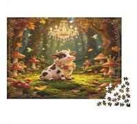 Ternero del Bosque Puzzle de 1000 Piezas Papel para Adultos Escena de Hongos Mágicos Juego de Puzzle 1000 Piezas Relajación Interacción Decoración Hogar Regalo Nan