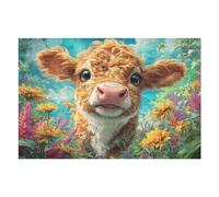 Ternero Primer Plano Puzzles 1000 Piezas Aliviar Estrés Familiar Tiempo Feliz Rompecabezas para Adultos Desafío Intelectual 3D DIY Creativo Decorativo 1000 PCS