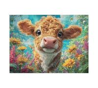 Ternero Primer Plano Puzzles 500 Piezas Estera Portátil Familiar Grande Tiempo Feliz Rompecabezas para Adultos Aliviar Estrés 3D Maquetas Construir DIY Moderno 500 PCS
