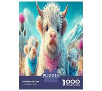 terneros Highland 1000 Piezas Vaca Highland en un Entorno Vibrante y soñador Rompecabezas Desafiantes Juguetes Desafiantes para Adultos Rompecabezas De Juego Toda La Familia Regalos 70x50cm/1000pcs