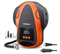 TEROMAS Tire Inflator Portable Air Compressor, Air Pump DC/AC for Car Tires 12V DC and Other Inflatables at Home 110V AC, Digital Electric Tire Pump with Pressure Gauge(Orange)
