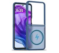 teroxa Funda magnética para Motorola Razr 70 Ultra 2026 para cargador inalámbrico MagSafe, funda delgada con tapa para teléfono a prueba de golpes, evita que se caiga (azul)