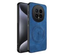 teroxa Funda para Honor Magic 8 Pro, protección de lente de cámara, esquinas de parachoques de TPU, a prueba de golpes, carcasa trasera de piel, compatible con MagSafe (azul)