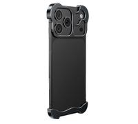teroxa Funda para iPhone 17 Pro Max sin respaldo sin marco de aleación de aluminio de aviación lente de cámara de esquina parachoques cubierta protectora para carga inalámbrica disipación de calor