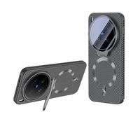teroxa Funda para Vivo X300 Ultra, protección de lente de cámara, soporte plegable a prueba de golpes, cubierta de disipación de calor de malla de refrigeración compatible con MagSafe (gris)