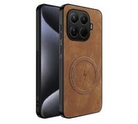 teroxa Funda para Xiaomi Mi 15T Pro, protección de lente de cámara, esquinas de parachoques de TPU, a prueba de golpes, carcasa trasera de piel, compatible con MagSafe (marrón)