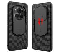 teroxa Honor Magic 6 Pro - Funda con funda para cámara, esquinas de airbag a prueba de golpes, funda protectora deslizante para lente Magic6 Pro (negro)