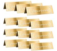 Terphadp 12 Letreros de Mesa Reservada, Letreros de Reserva Dorados para Bodas, Letreros de Acrílico de Doble Cara para Asientos Reservados, Reserva de Invitados