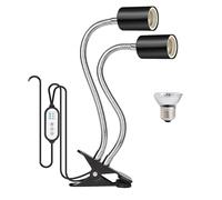 Terphadp LáMpara de para, LáMpara de de Doble Cabezal con Abrazadera, Luz para con Temporizador de para Tortuga, DragóN Barbudo, Enchufe Europeo